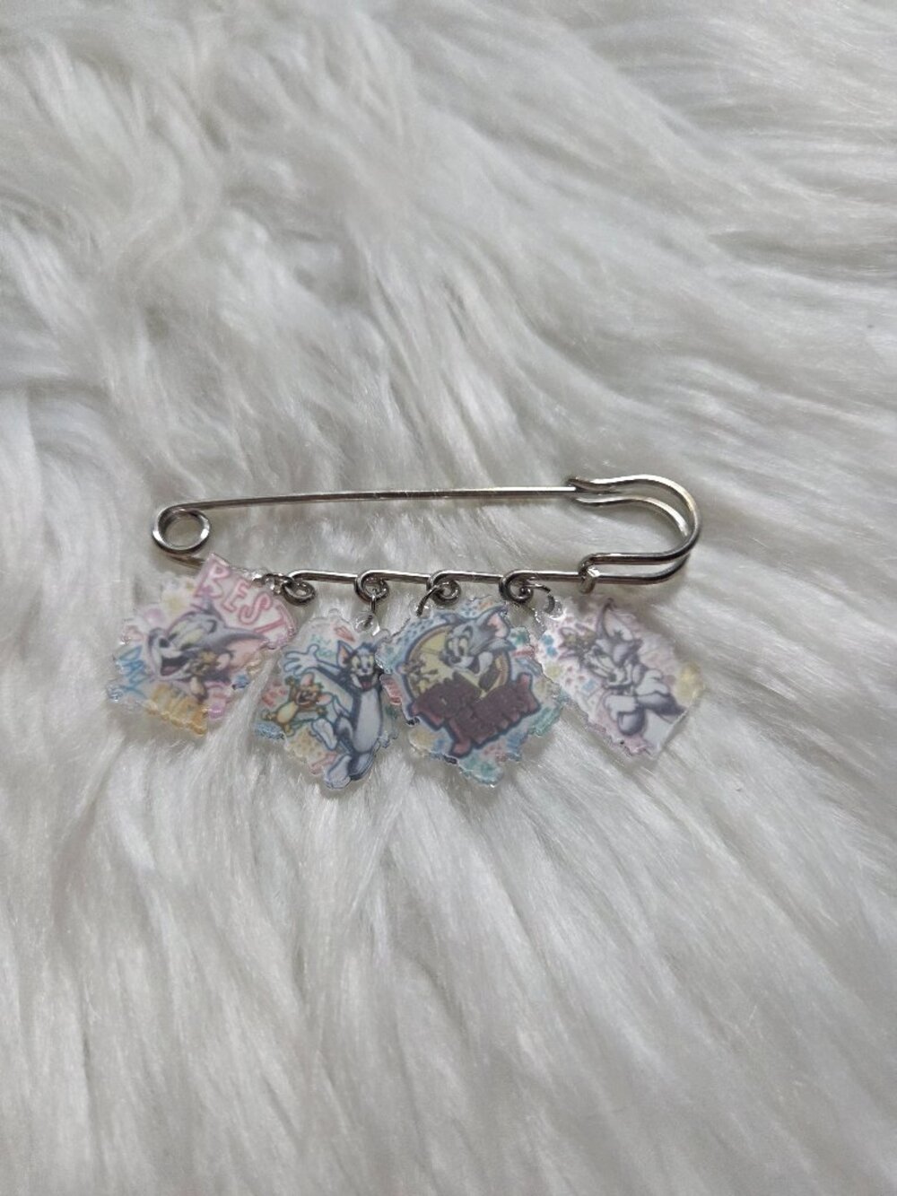 Tom & Jerry Charm Safety Pin